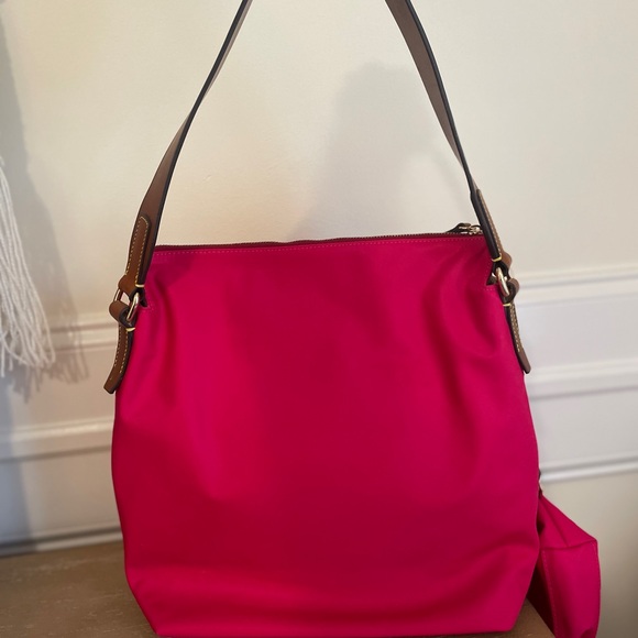New. Never used Hot pink Fuchsia Dooney & Bourke Matching Set Hobo bag w/ bag - Picture 4 of 9